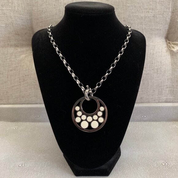 Dyrberg/Kern Idoya extra large off white enamel pendant - Picture 6 of 8